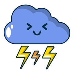 Lightning icon, cartoon style