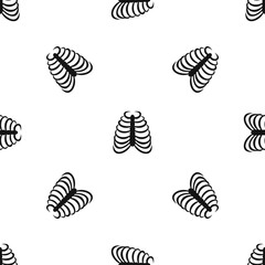 Rib cage pattern seamless black