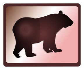 Brown bear shiny logo on a brown background business vector isolated
