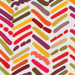 Herringbone textured seamless pattern with random brush strokes