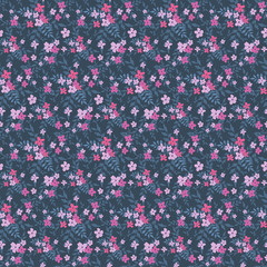 Fashionable pattern in small flowers. Floral seamless background for textiles, fabrics, covers, wallpapers, print, gift wrapping and scrapbooking. Raster copy.