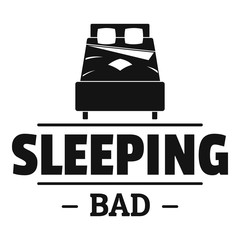 Sleeping bad logo, simple black style
