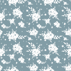 Seamless floral pattern. Background in small flowers for textiles, fabrics, cotton fabric, covers, wallpaper, print, gift wrapping, postcard, scrapbooking.
