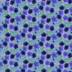 Seamless floral pattern. Background in small flowers for textiles, fabrics, cotton fabric, covers, wallpaper, print, gift wrapping, postcard, scrapbooking.