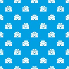 Naklejka premium City hospital building pattern seamless blue