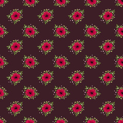 Seamless floral pattern. Background in small flowers for textiles, fabrics, cotton fabric, covers, wallpaper, print, gift wrapping, postcard, scrapbooking.