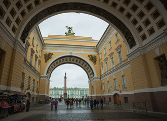 The Palace Square of St. Petersburg. Arch of the General Staff