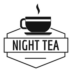 Cup tea logo, simple black style