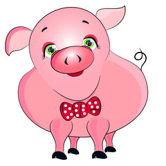pink pig vector 
