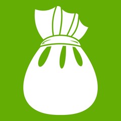 Christmas bag of Santa Claus icon green