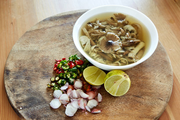Spicy mushroom soup with Thai herbs