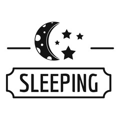 Sleeping moon logo, simple black style