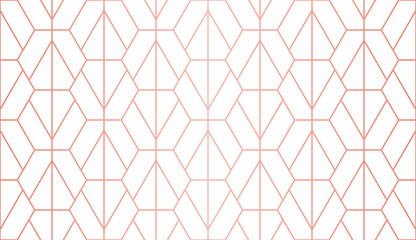 Luxury geometric pattern. Seamless Vector Lines. Trendy Copper Look. - obrazy, fototapety, plakaty