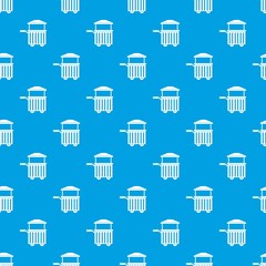 Street food cart pattern seamless blue