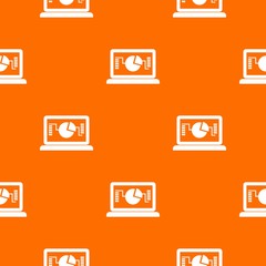 Laptop with business graph pattern seamless