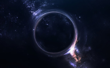 Fototapeta na wymiar Black hole. Science fiction wallpaper. Elements of this image furnished by NASA