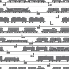 Pattern from illustrations on a railroad theme