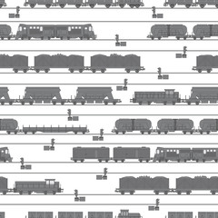Fototapeta premium Pattern from illustrations on a railroad theme