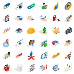 Camera icons set, isometric style