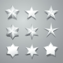 Grey isolated 3d stars.