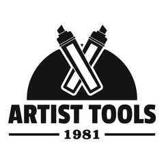 Artist tool logo, simple black style