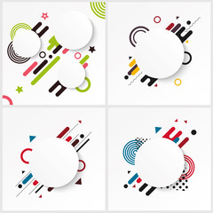 Memphis style cards set. Design templates. Flyer brochure poster