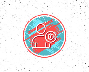 User Protection line icon. Profile Avatar sign.