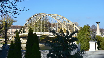 Kossuth bridge over Mosoni Duna river,Gyor,Hungary