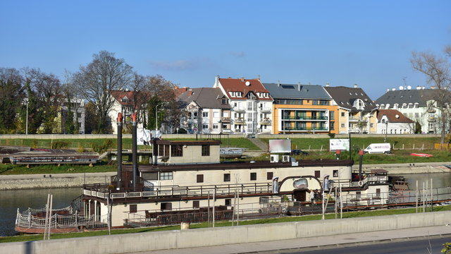 Duna-Raba canal in town Gyor in Hungary