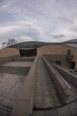 Krakow Poland November 2017 a Group of visitors walks around the museum 2