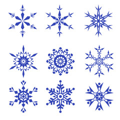 Vector snowflakes set isolated on white background