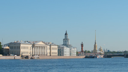 Naklejka premium View of the Neva river, The Kunstkammer in the summer - St Petersburg, Russia
