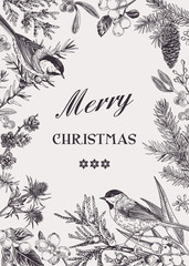 Vector vintage floral card.
