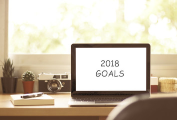2018 Goals Vintage tone business Concept
