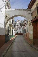 one of the charming, narrow street in Velez-Malaga, Andalusia, Spain