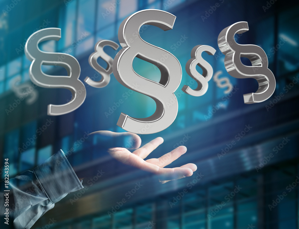 Fototapete Justice and law symbol displayed on a futuristic interface - 3d rendering