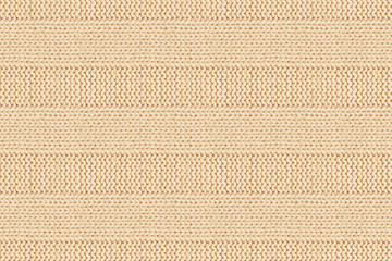 Beige cotton striped knitting fabric background. Seamless pattern.