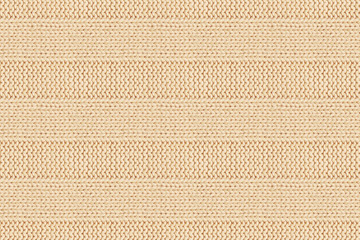 Beige cotton striped knitting fabric background. Seamless pattern.