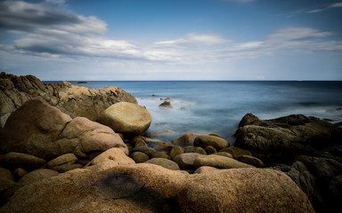 bulb exposure of a rocky coast on sardinia