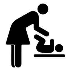 Знак иконка комнаты для матери и ребенка. Векторная иллюстрация.