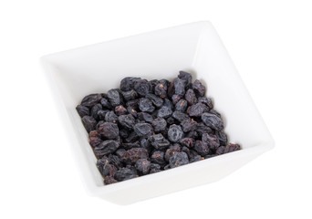 Black raisins.