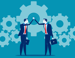 Business teamwork and hand coordination. Concept business vector illustration.