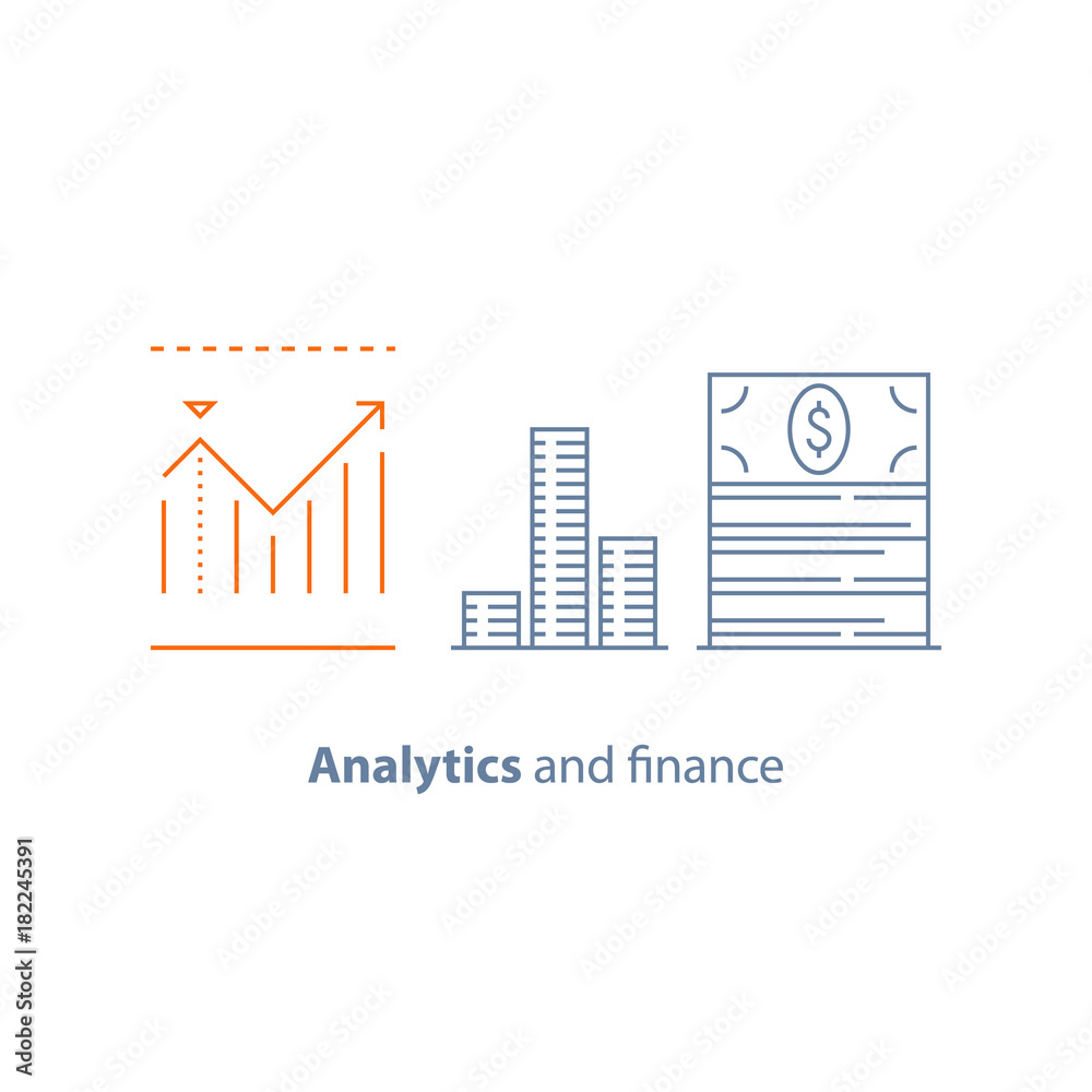 Wall mural financial performance analytics, income increase, long term investment, fund management, dividends g