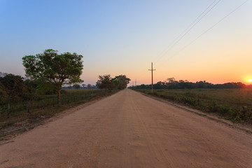Fototapeta premium Brazilian dirt road in perspective