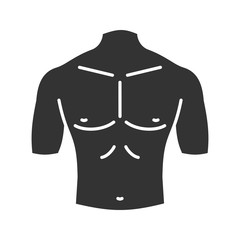 Muscular male chest glyph icon