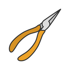 Pointed pliers color icon