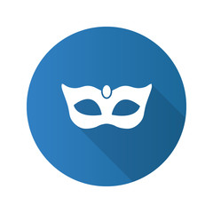 Carnival mask flat design long shadow glyph icon