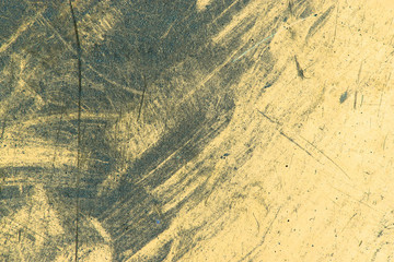 Rough yellow background with stains, patches of paint.