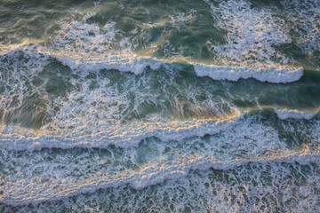 Background. Sea waves near the coastline
