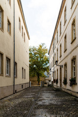 Cobblestone Alley by Trinity Church in Luxembourg City, Luxembourg